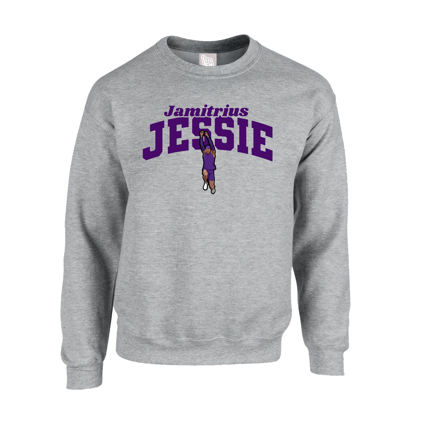 Fleece Crew — Signature Arch in Grey