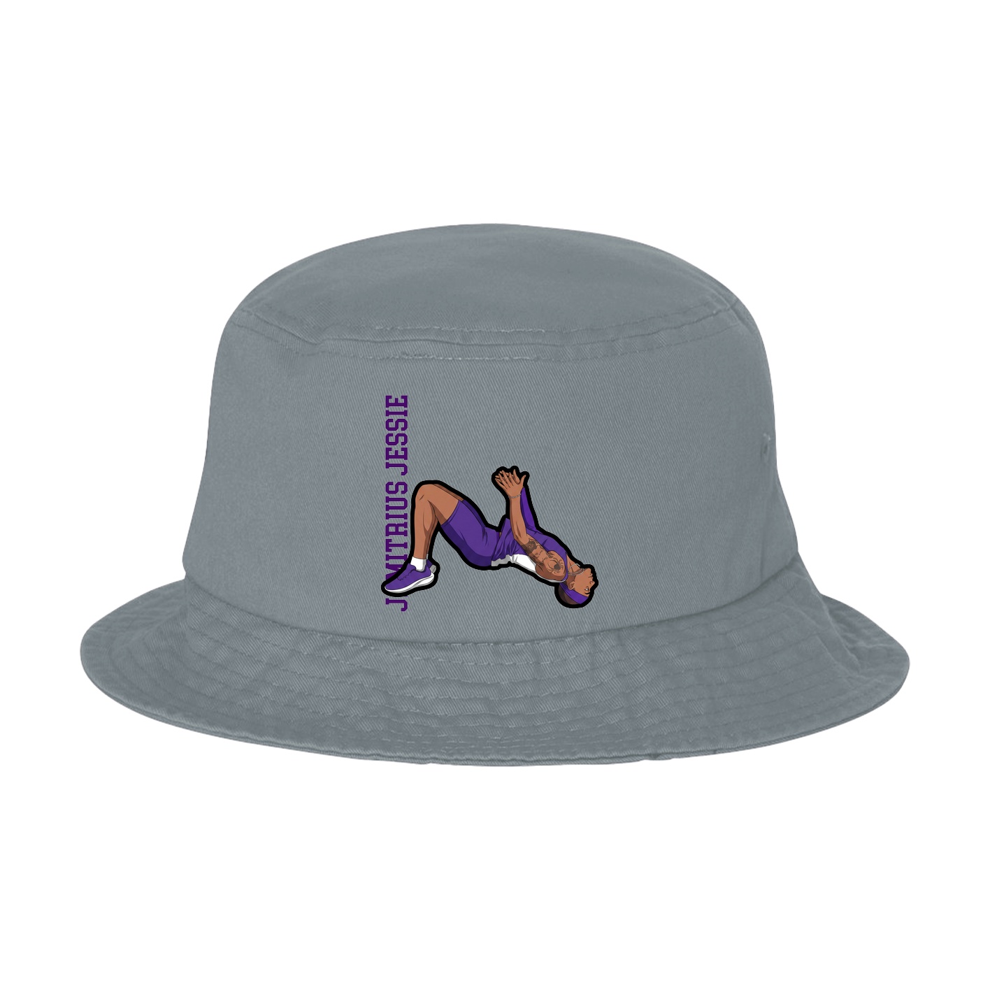 Bucket Cap — Name Vertical in Grey