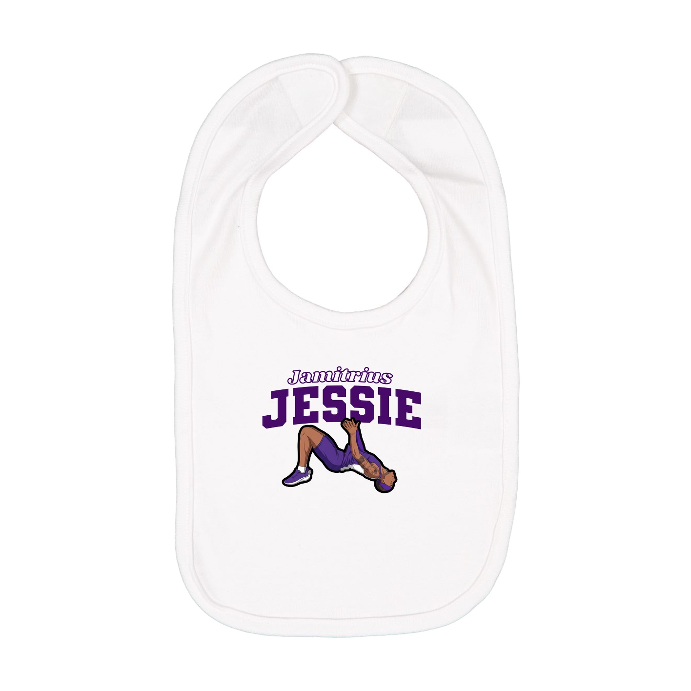 Infant Bib — Name Arch in White