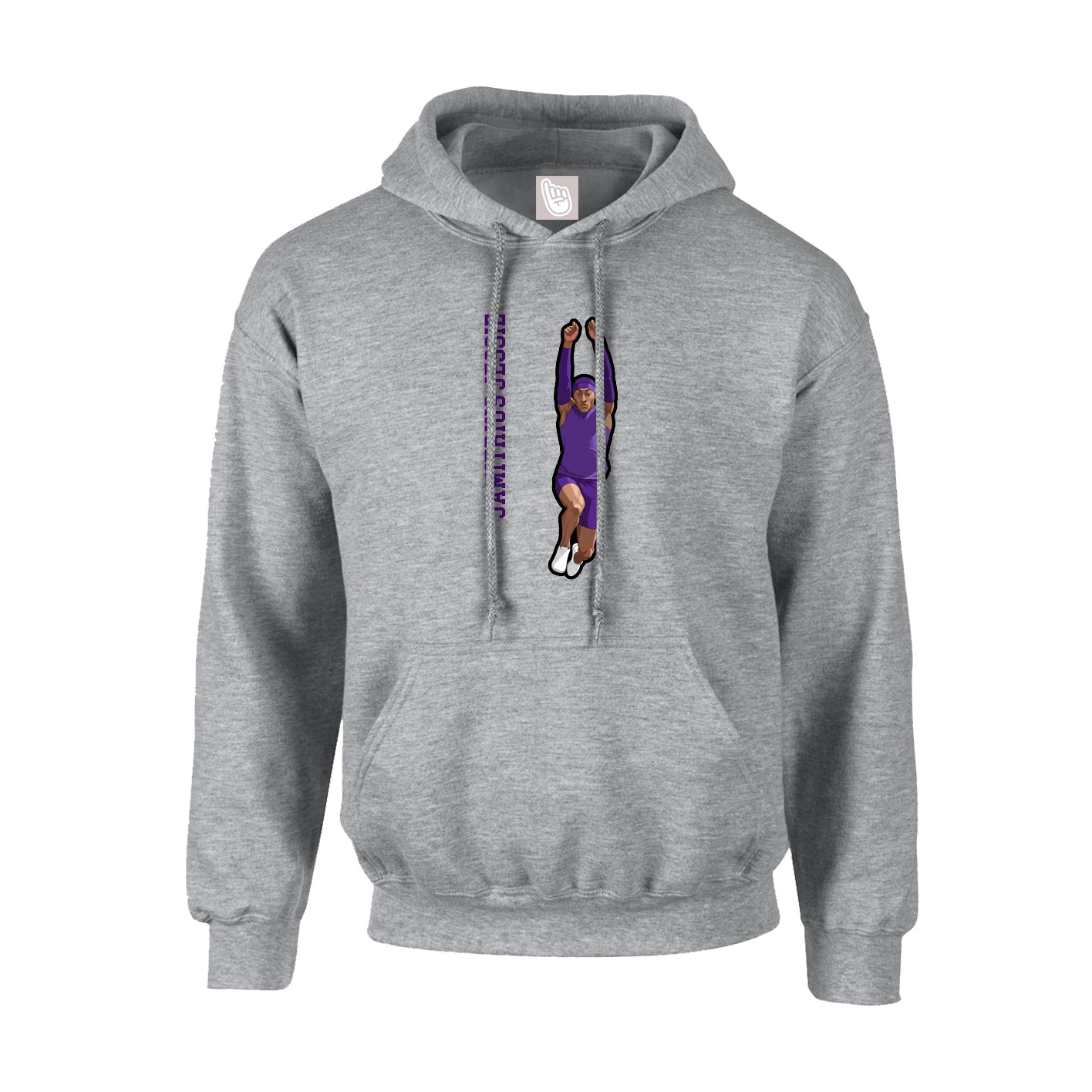 Hoodie — Name Vertical in Grey
