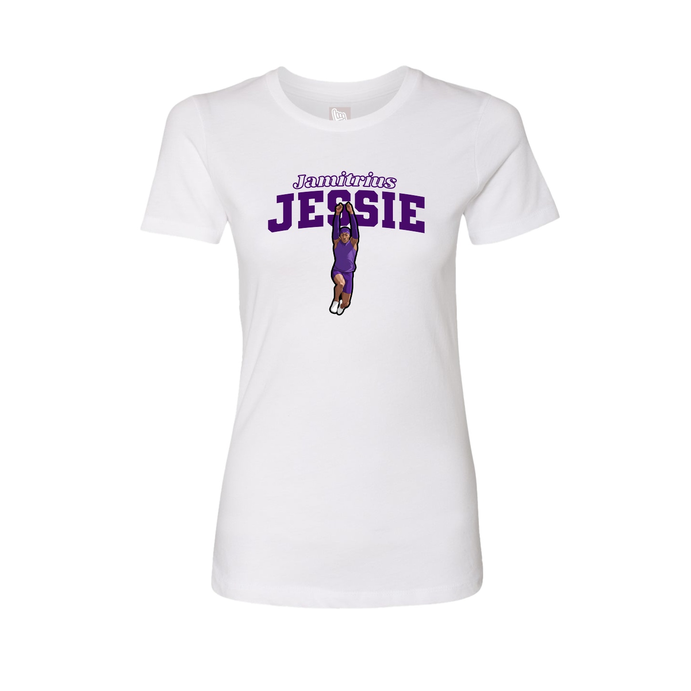 Womens Tee — Name Arch in White