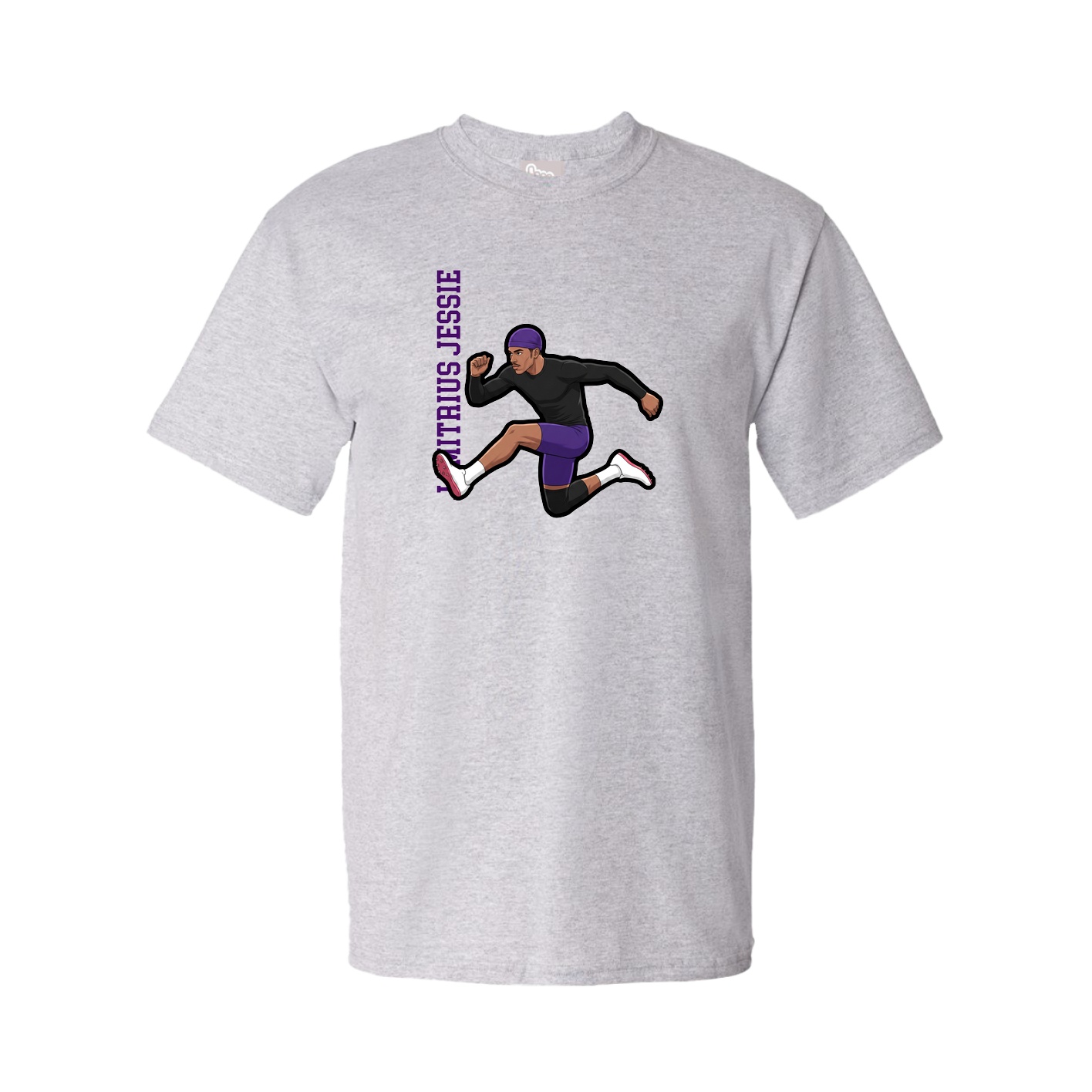 Youth Tee — Name Vertical in Grey