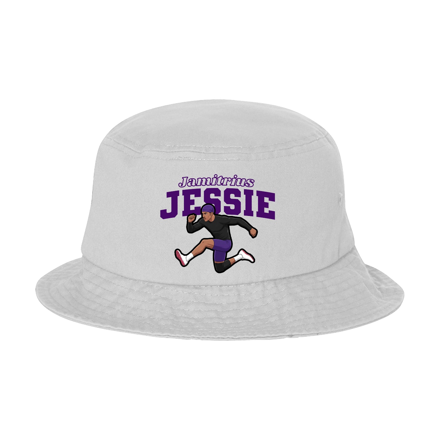 Bucket Cap — Name Arch in White