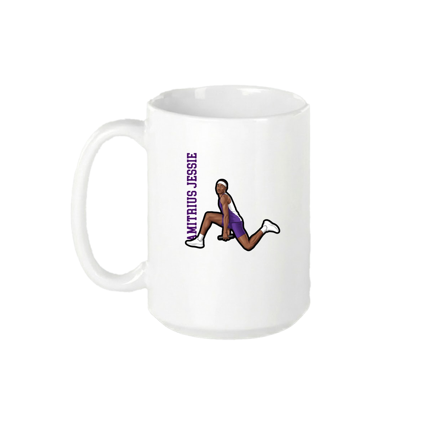 15oz Coffee Mug — Name Vertical in White