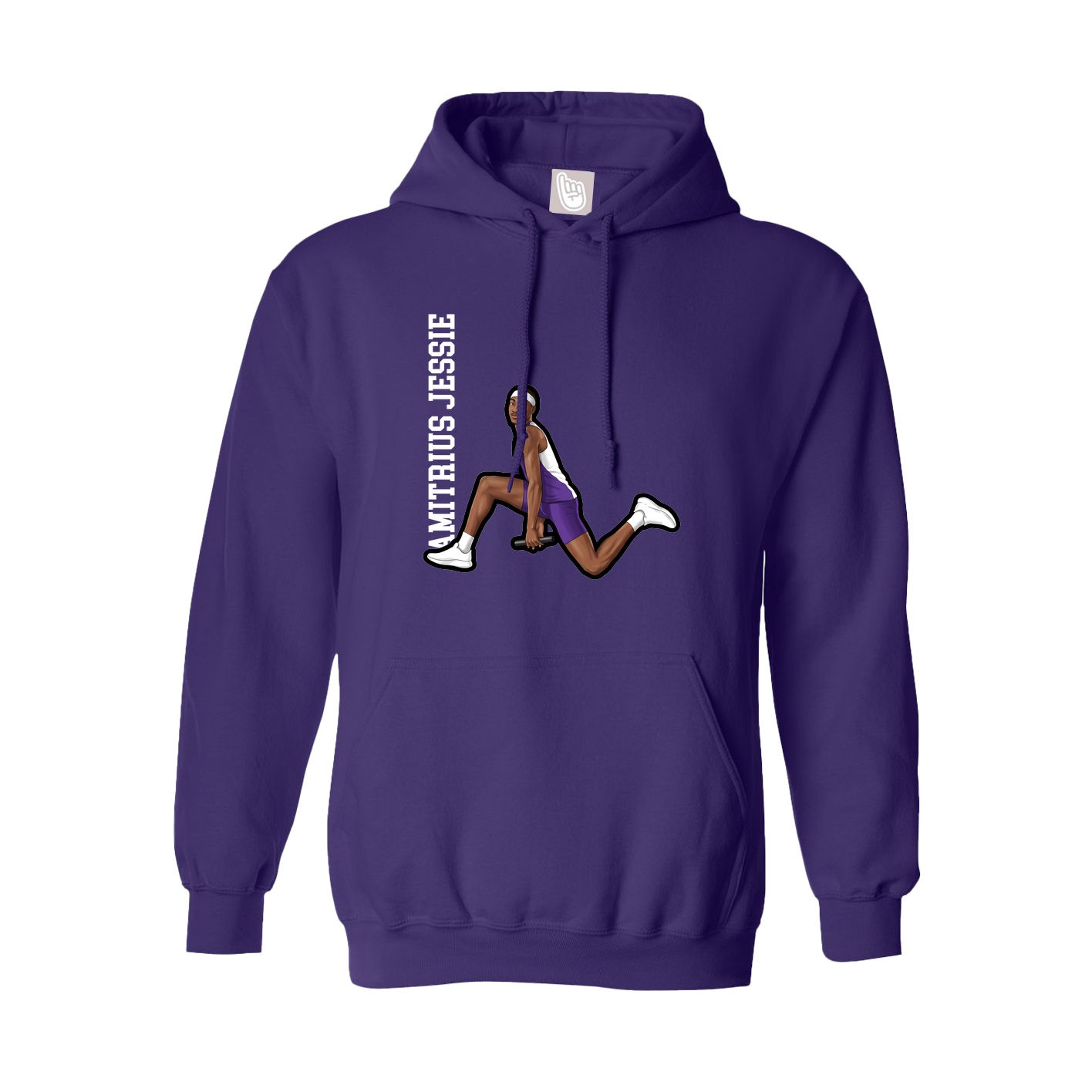 Hoodie — Name Vertical in Purple