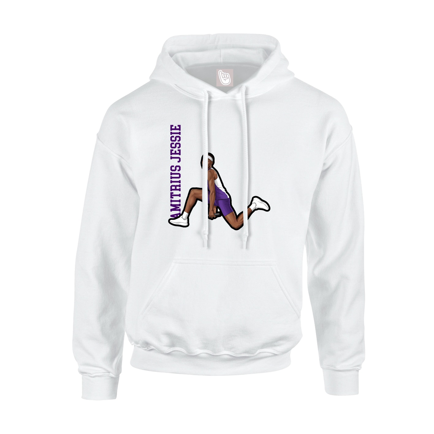 Youth Hoodie — Name Vertical in White