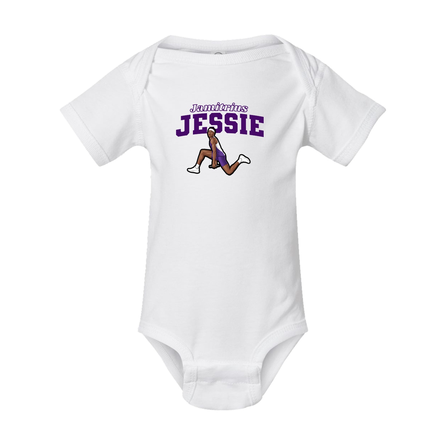 Baby Onesie — Name Arch in White