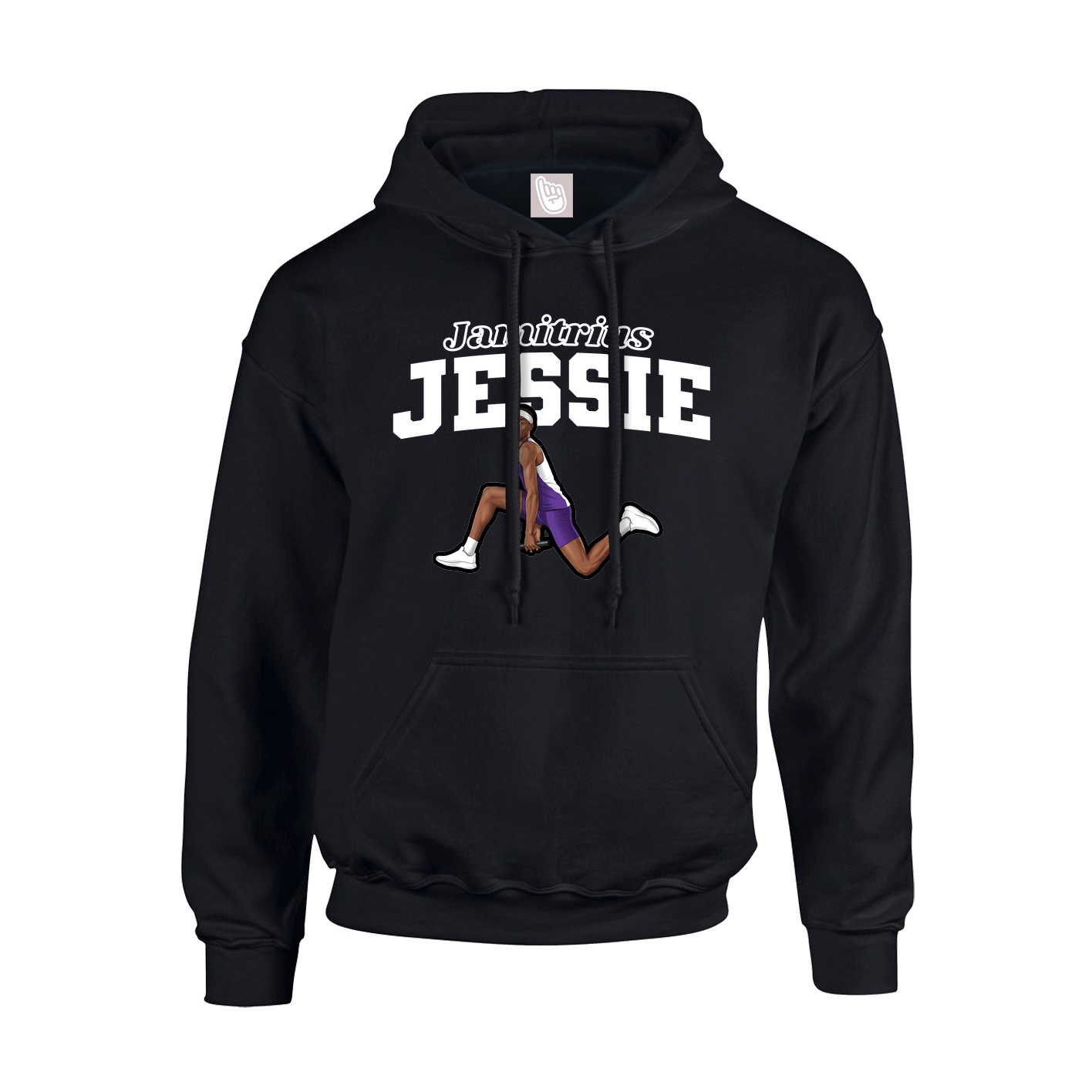 Youth Hoodie — Name Arch in Black