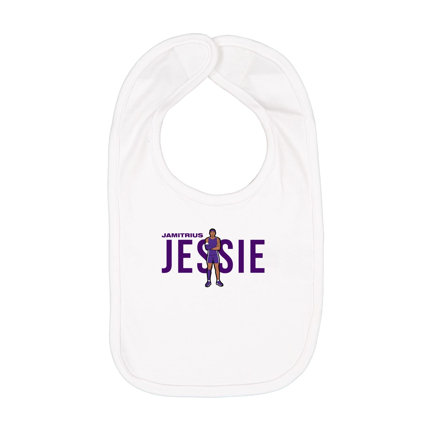 Infant Bib — Player Name in White