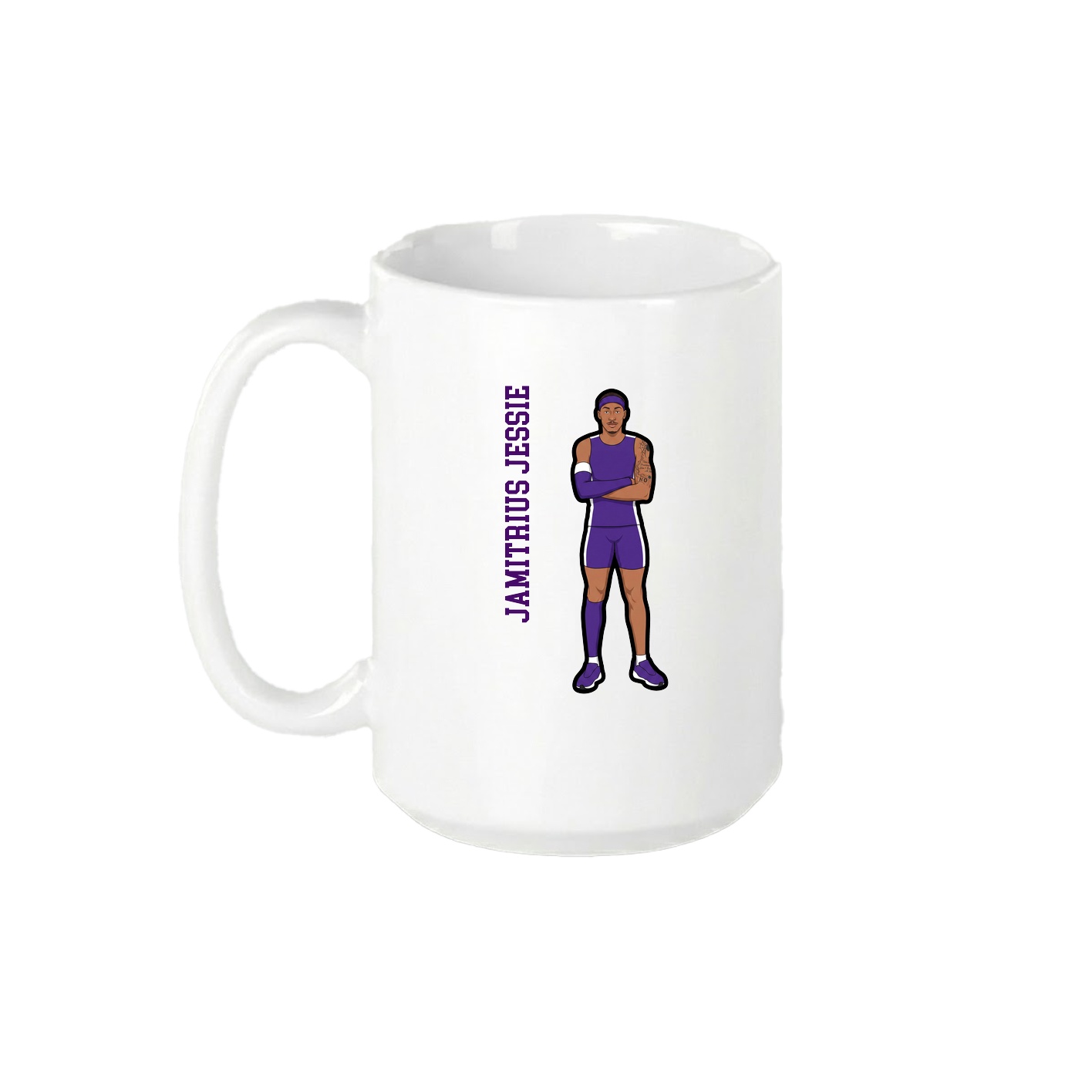 15oz Coffee Mug — Name Vertical in White