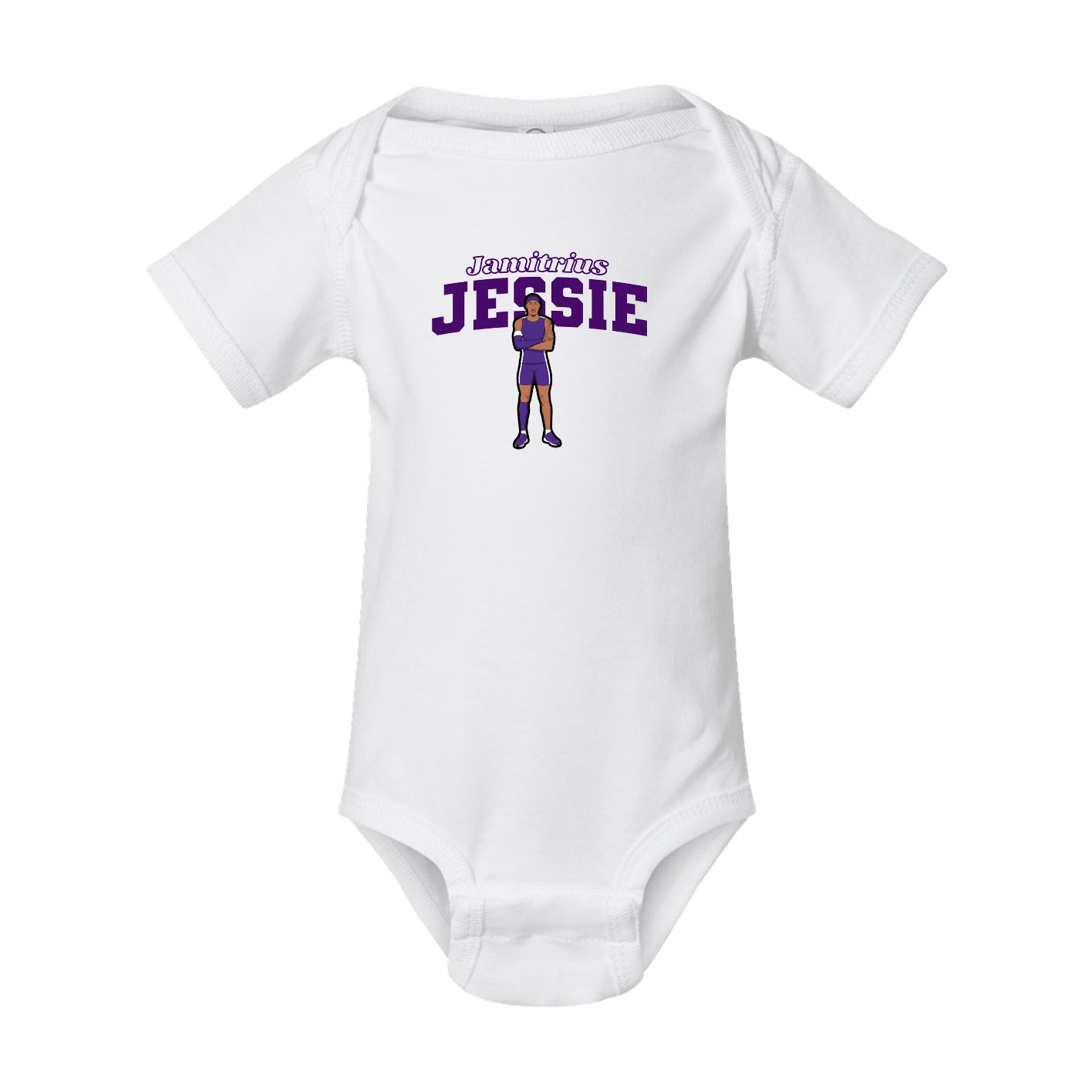 Baby Onesie — Name Arch in White