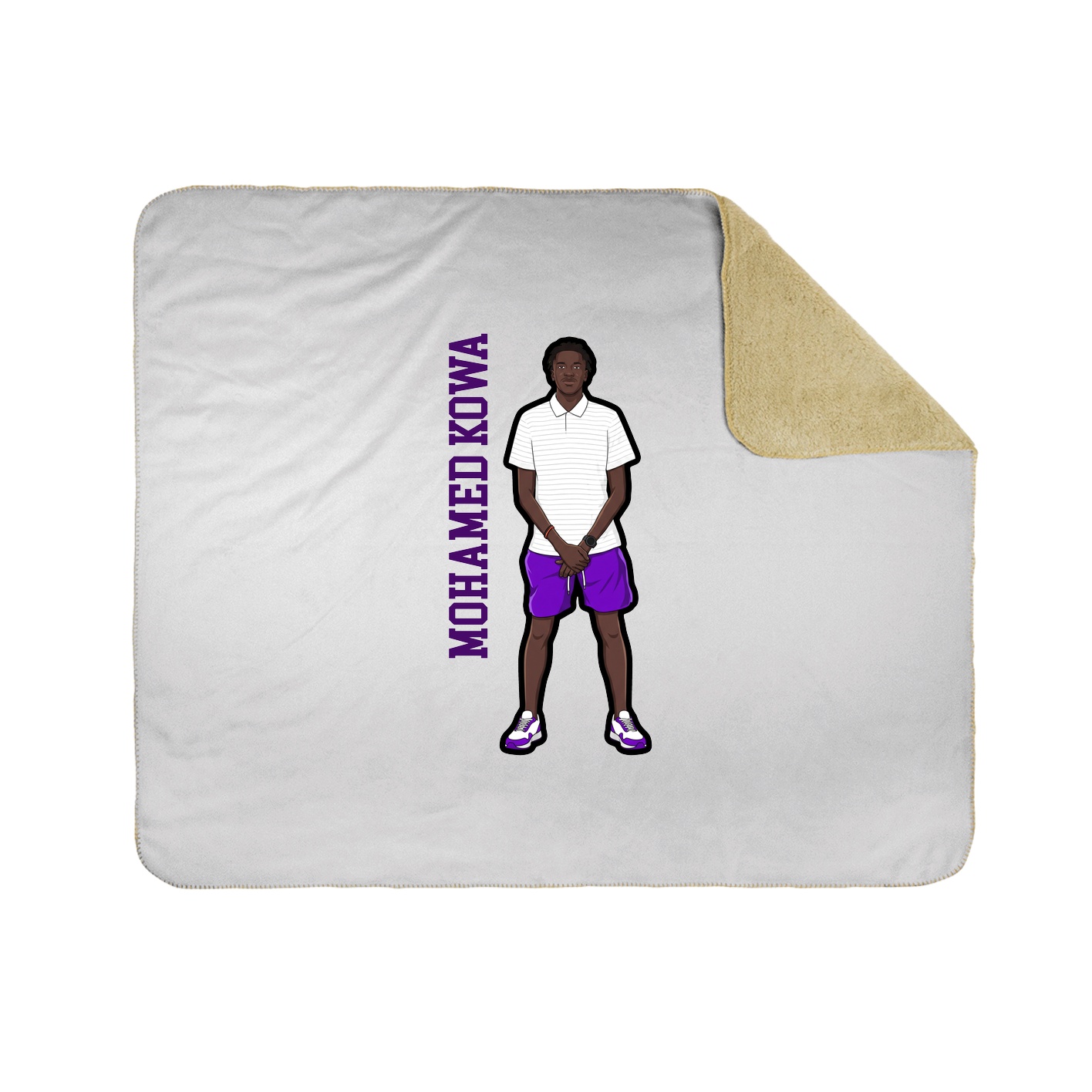 Throw Blanket — Name Vertical in White