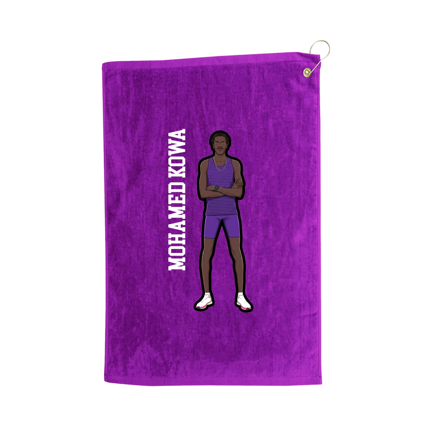 Golf Towel — Name Vertical in Purple