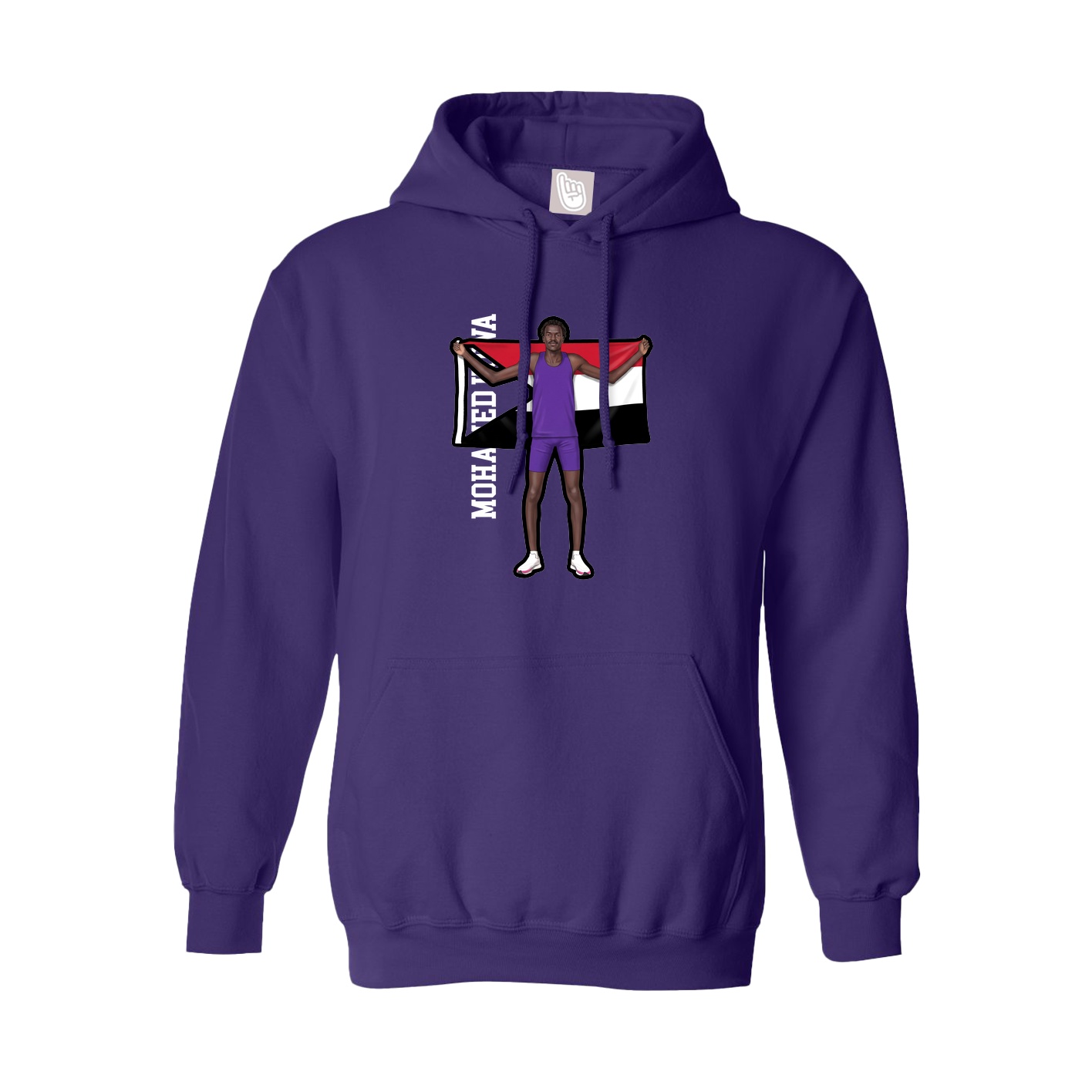 Youth Hoodie — Name Vertical in Purple