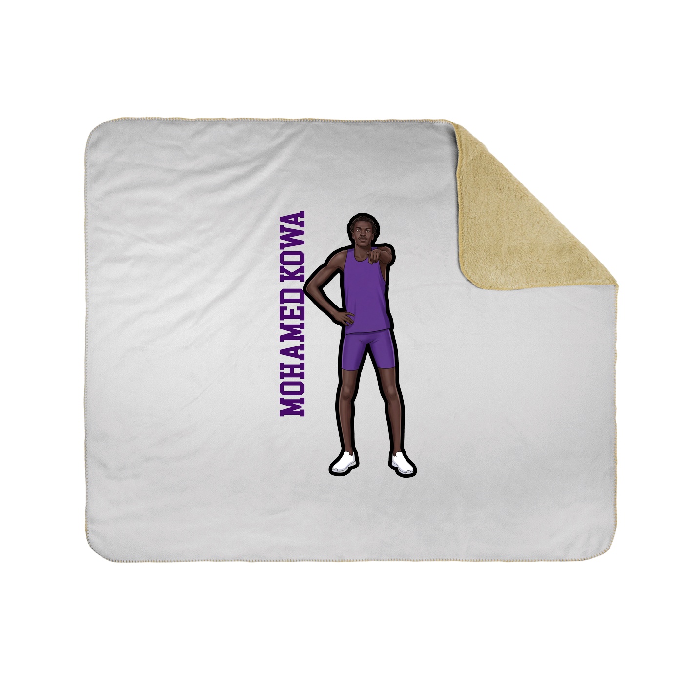 Throw Blanket — Name Vertical in White