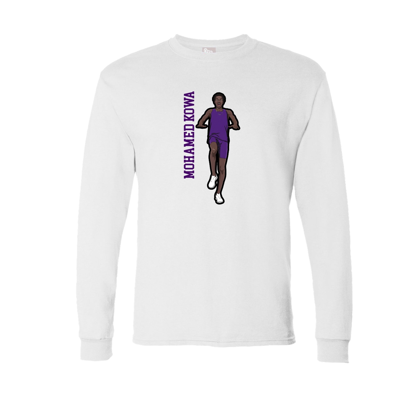 Long Sleeve Tee — Name Vertical in White