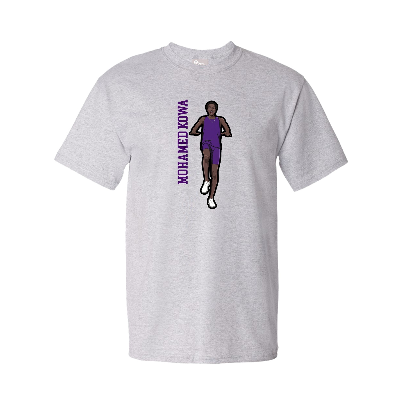 Youth Tee — Name Vertical in Grey