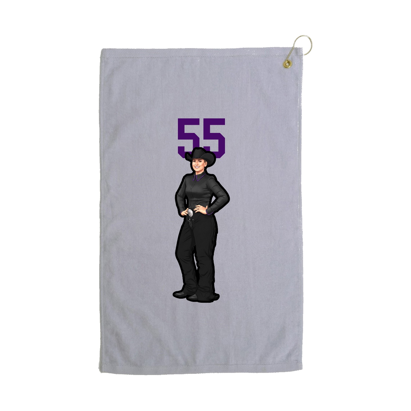 Golf Towel — Number Top in Grey