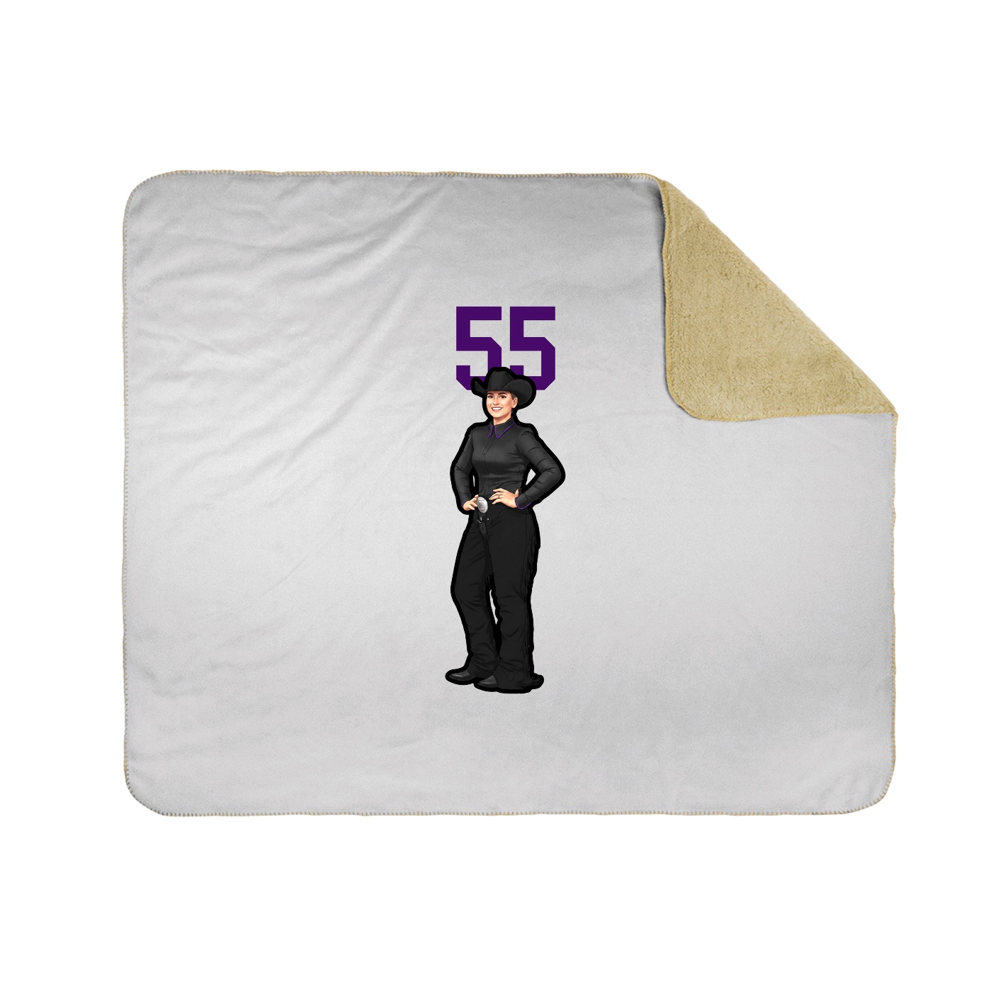 Throw Blanket — Number Top in White
