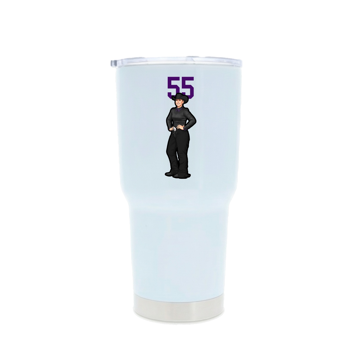 30oz Stainless Steel Tumbler — Number Top in White