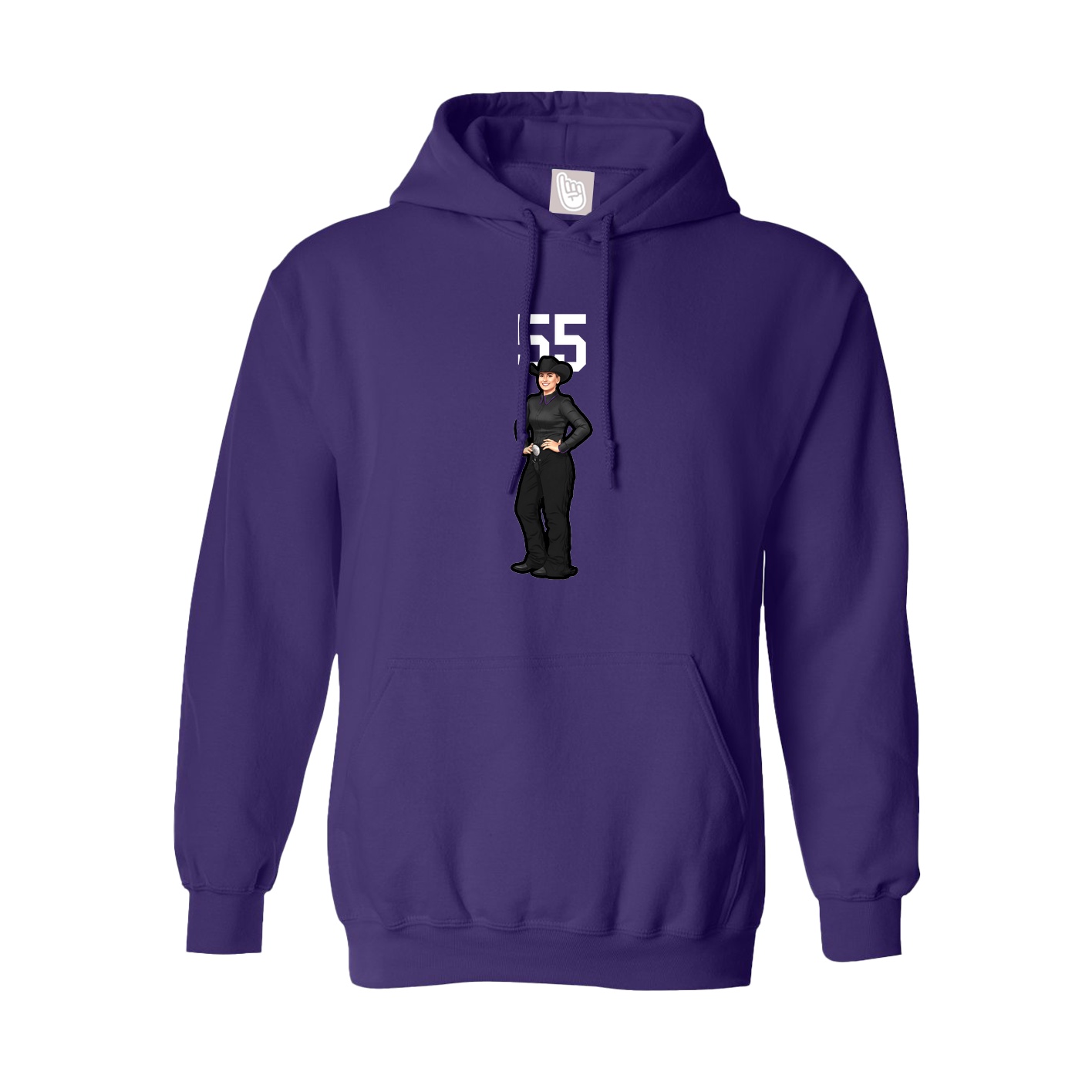 Youth Hoodie — Number Top in Purple