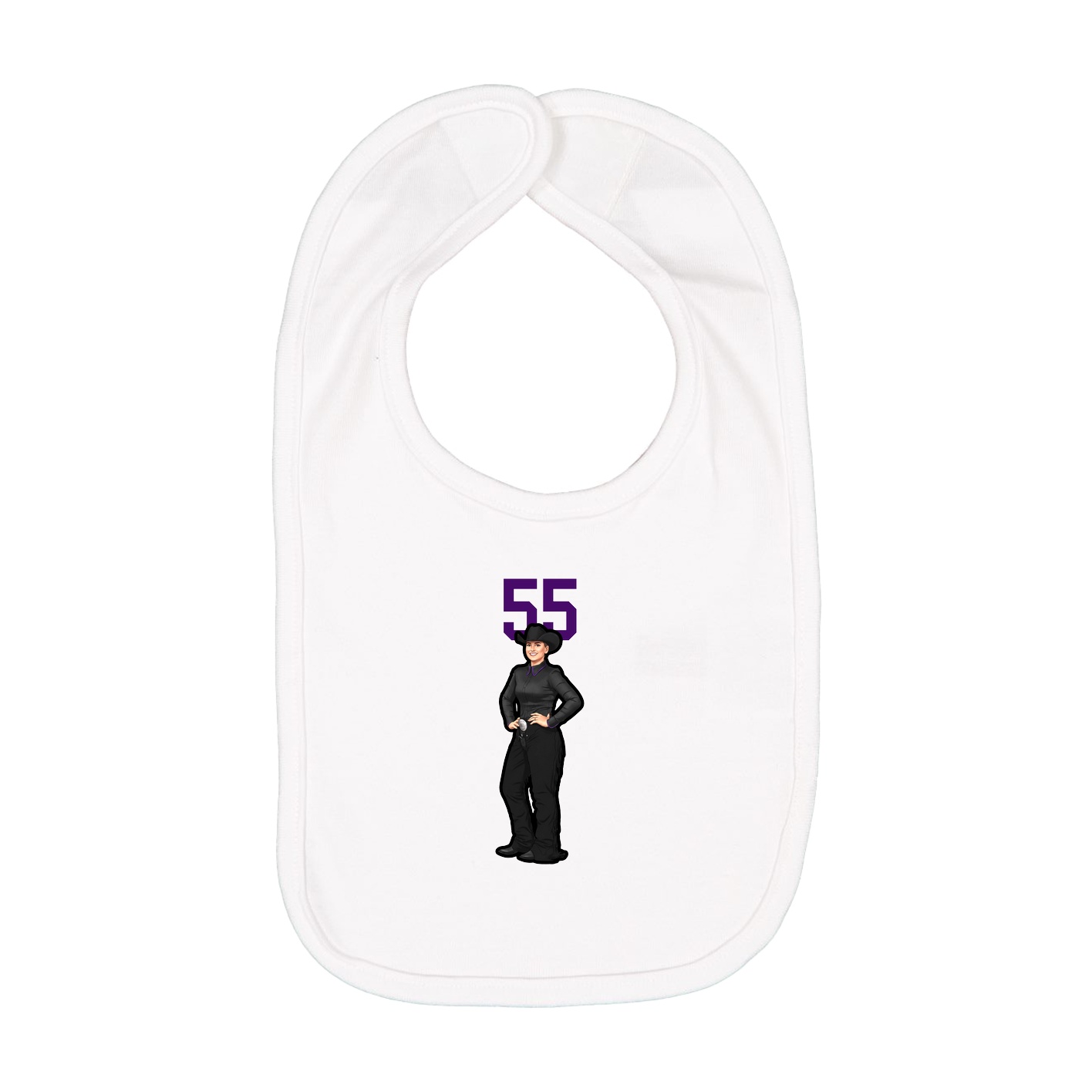 Infant Bib — Number Top in White