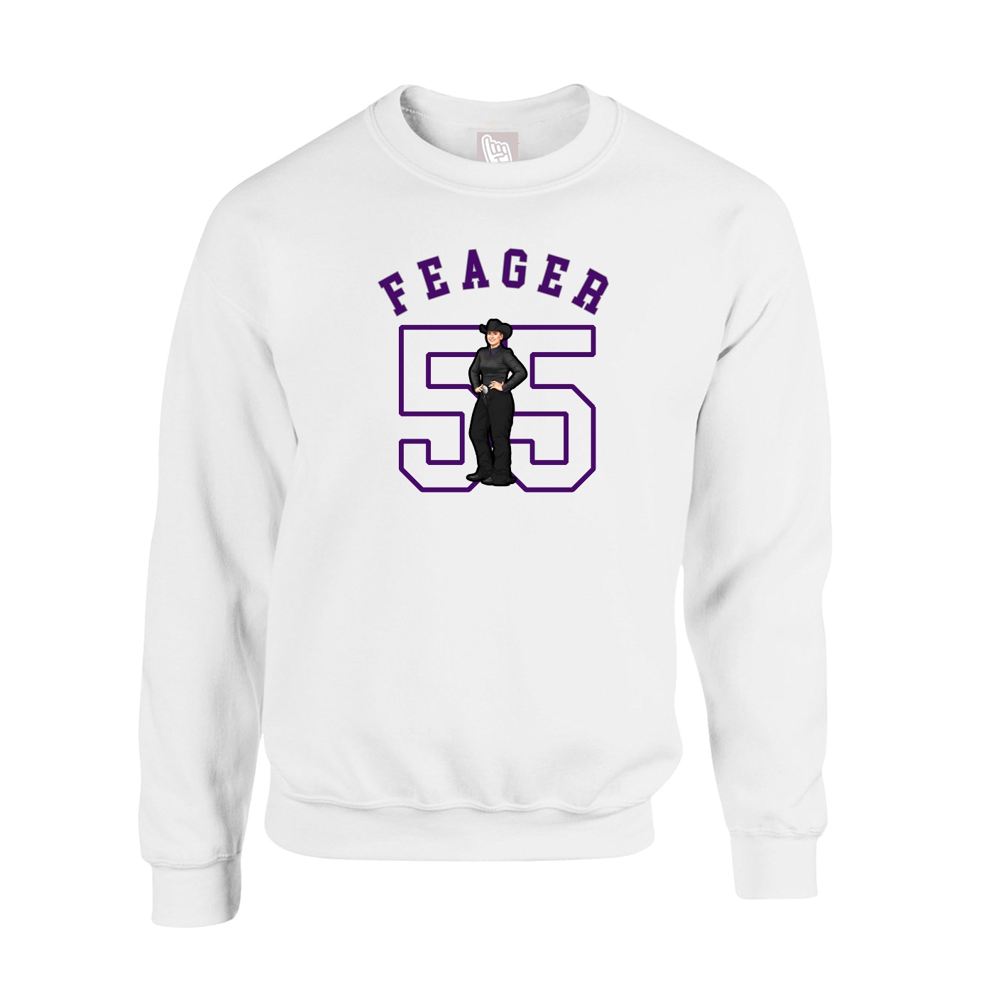 Fleece Crew — Shirsey Arch in White