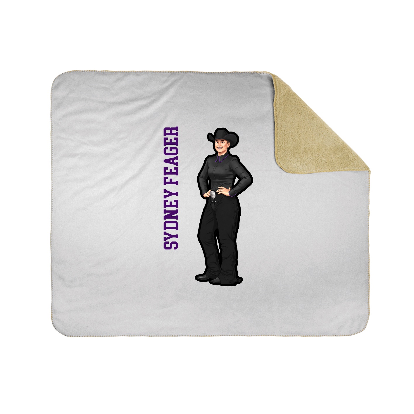 Throw Blanket — Name Vertical in White