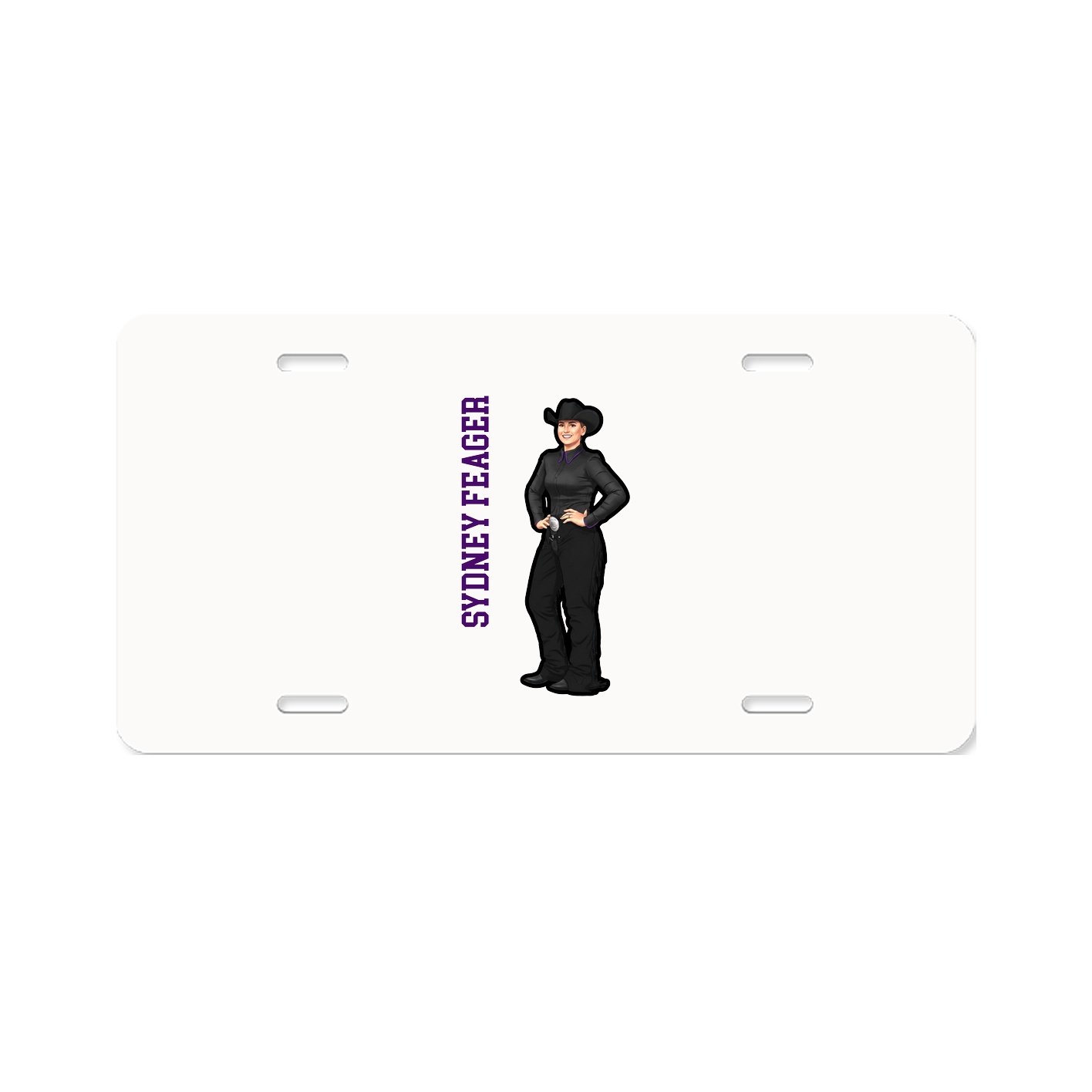 License Plate — Name Vertical in Classic