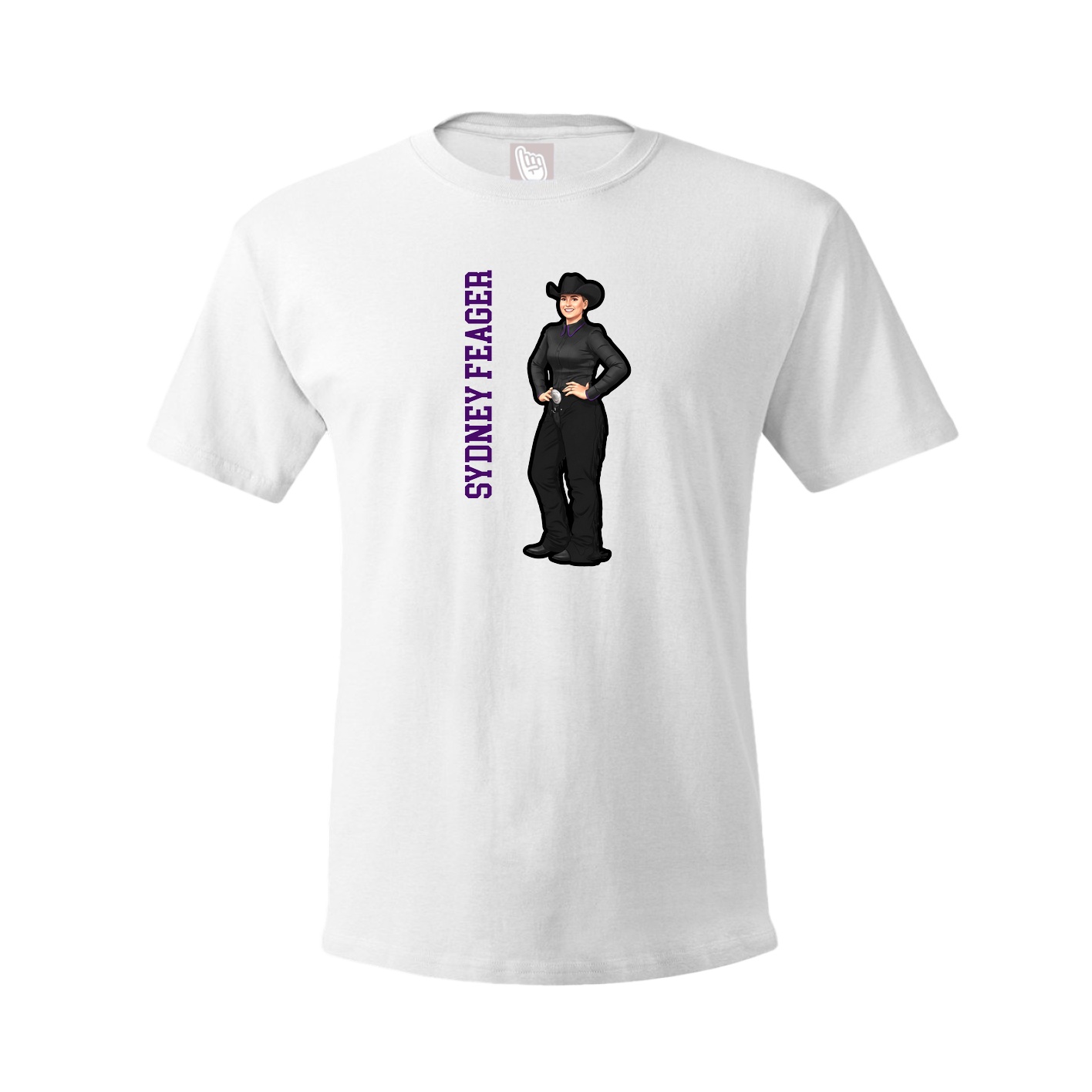 Youth Tee — Name Vertical in White