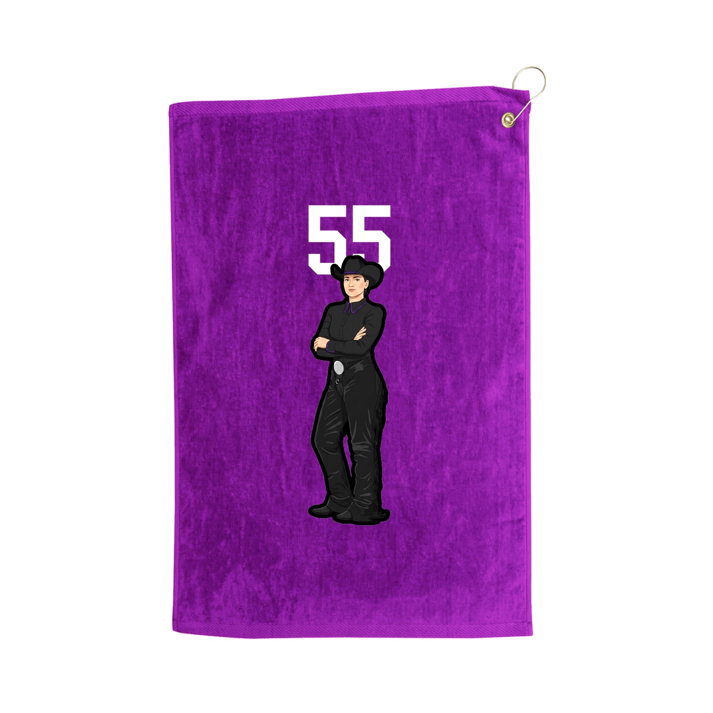 Golf Towel — Number Top in Purple