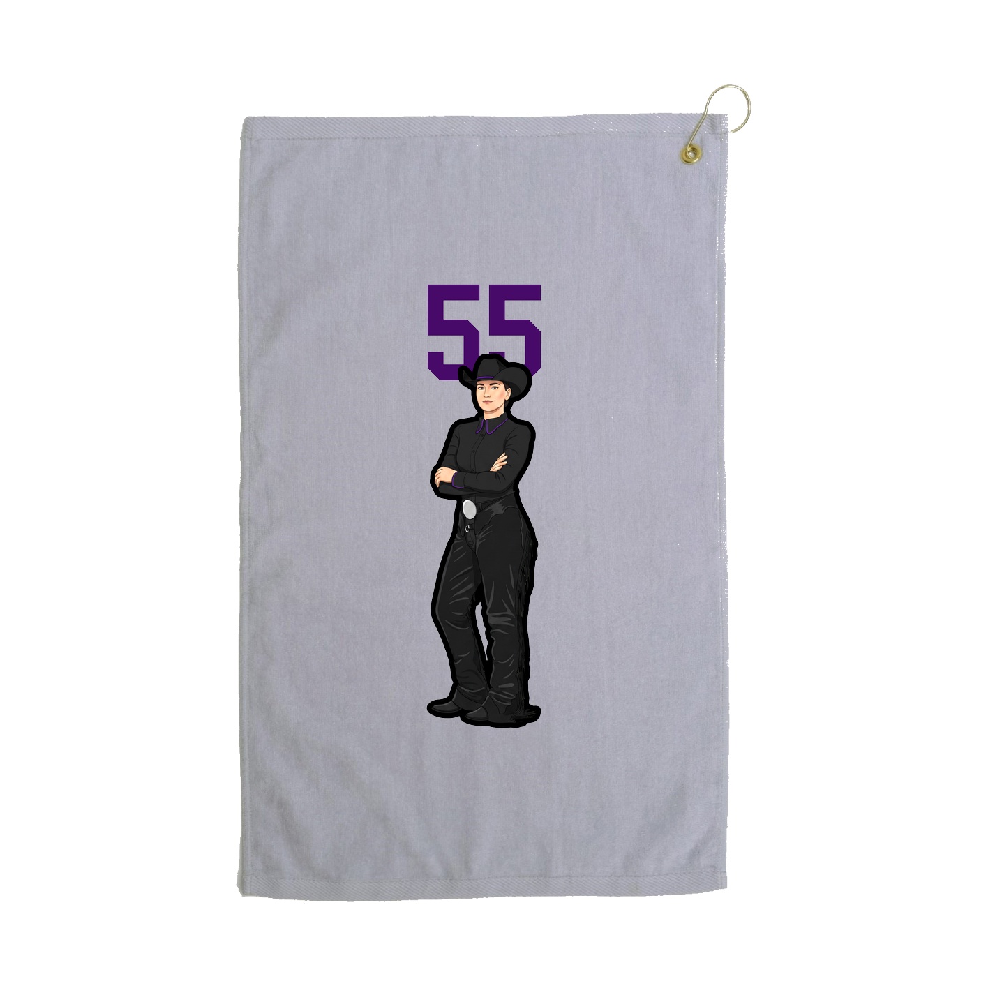 Golf Towel — Number Top in Grey