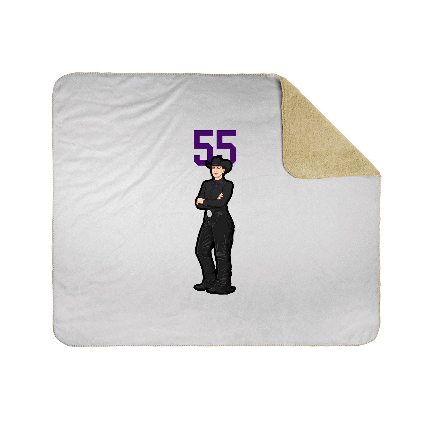 Throw Blanket — Number Top in White