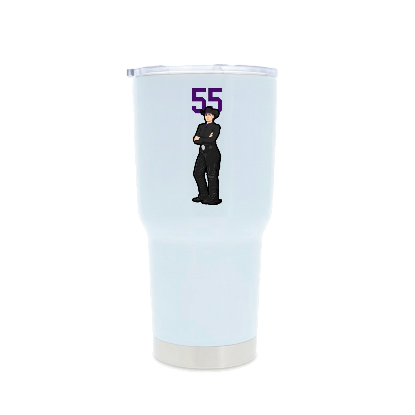 30oz Stainless Steel Tumbler — Number Top in White