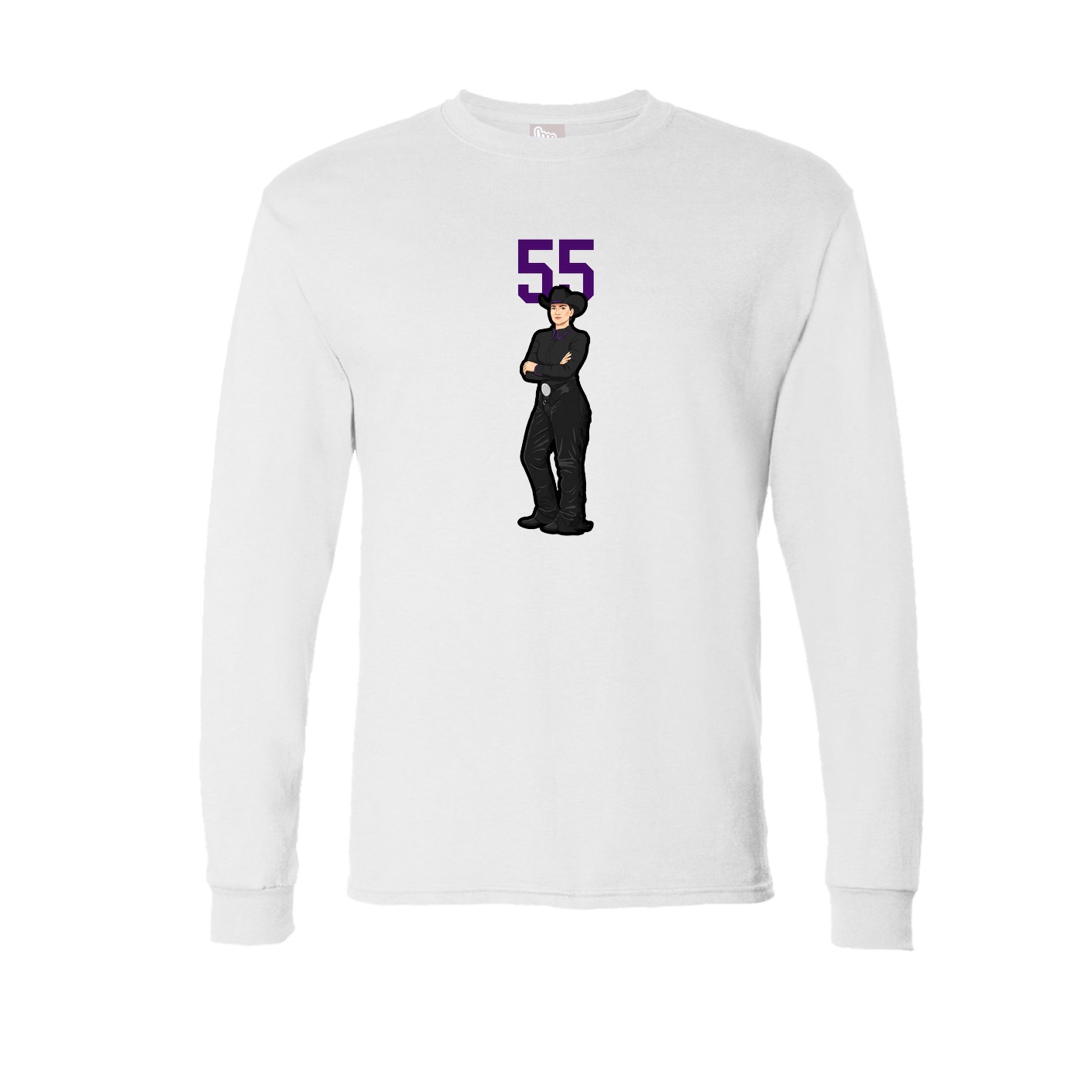 Long Sleeve Tee — Number Top in White
