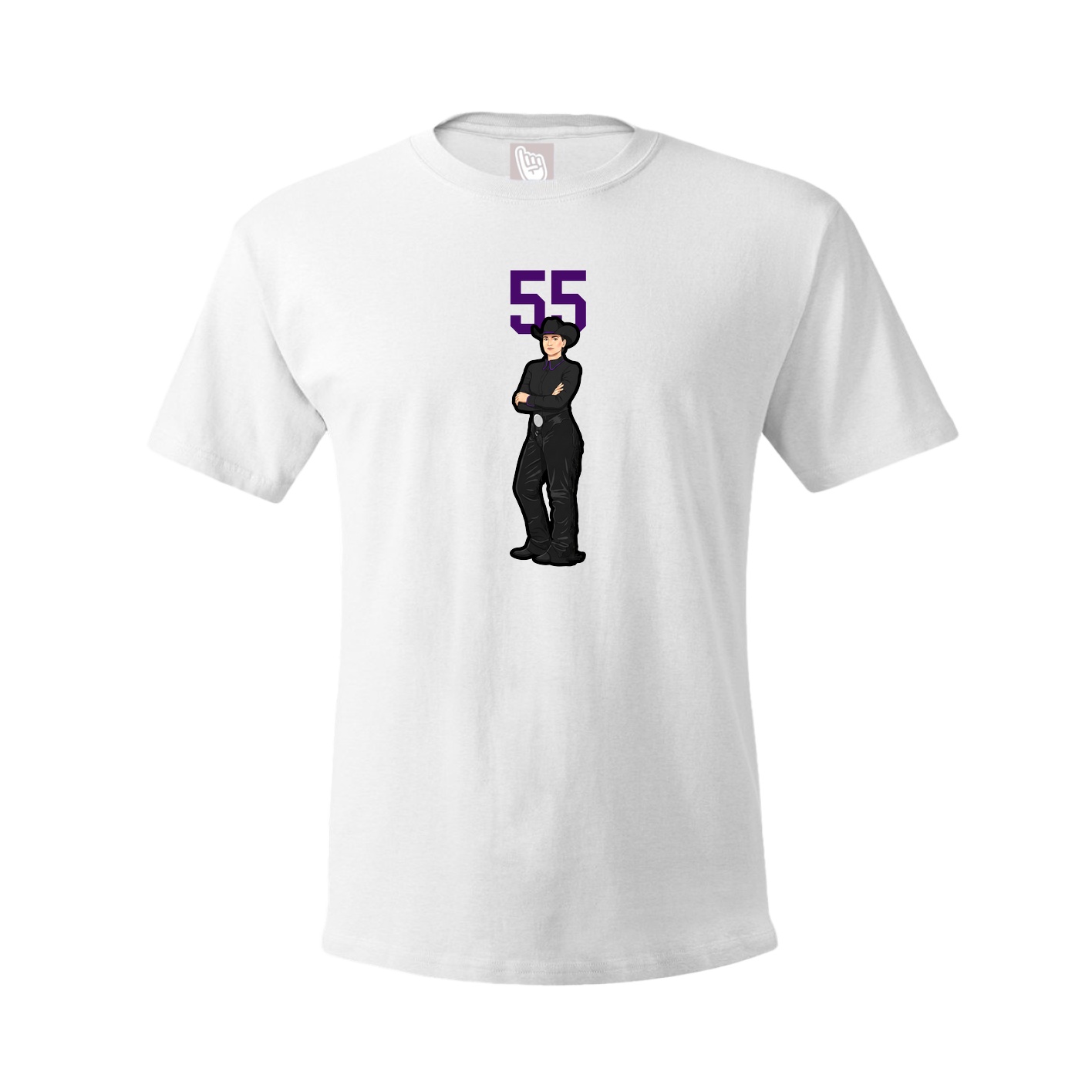 Youth Tee — Number Top in White
