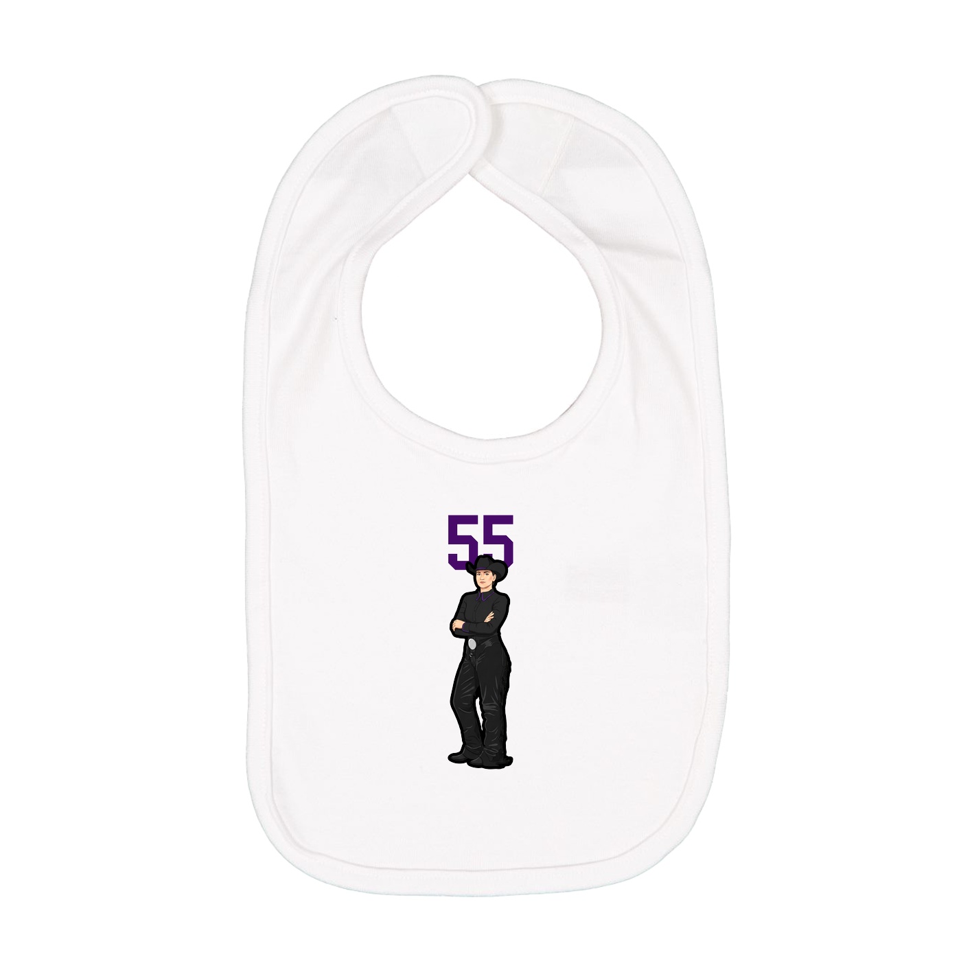 Infant Bib — Number Top in White