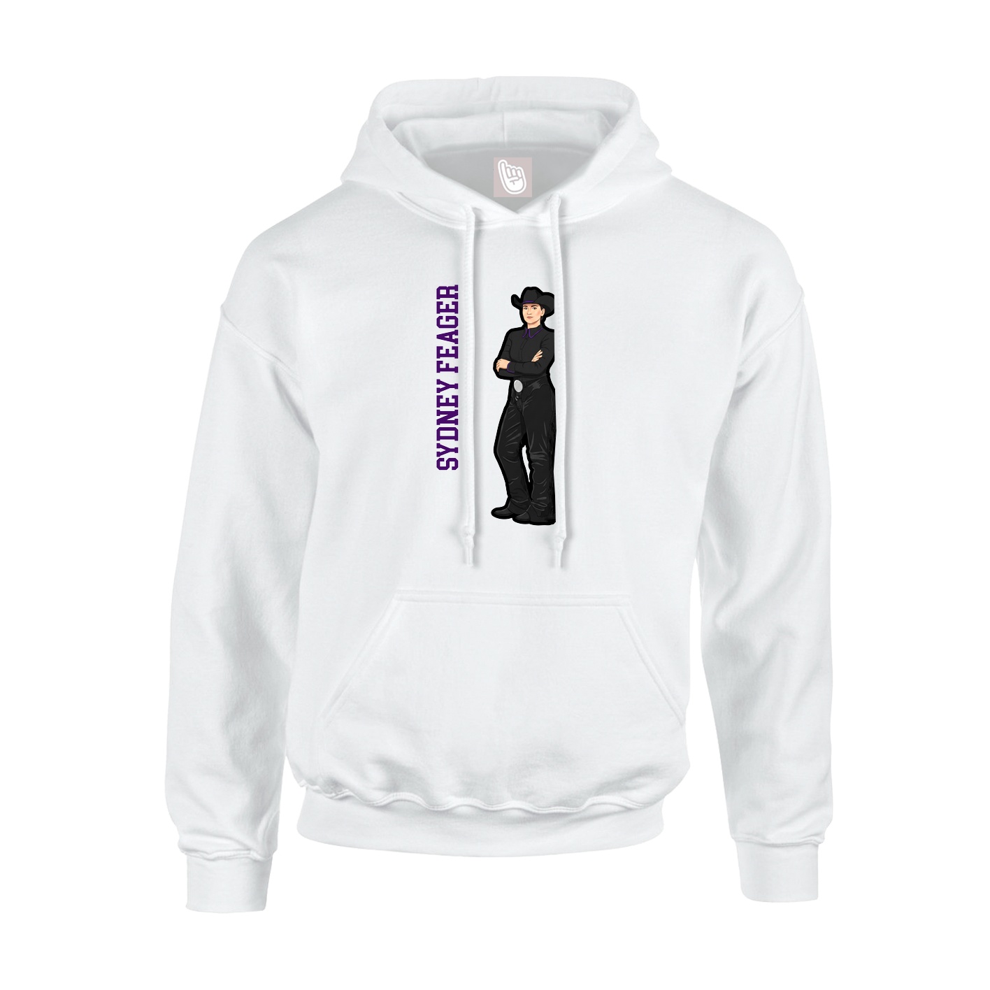 Youth Hoodie — Name Vertical in White