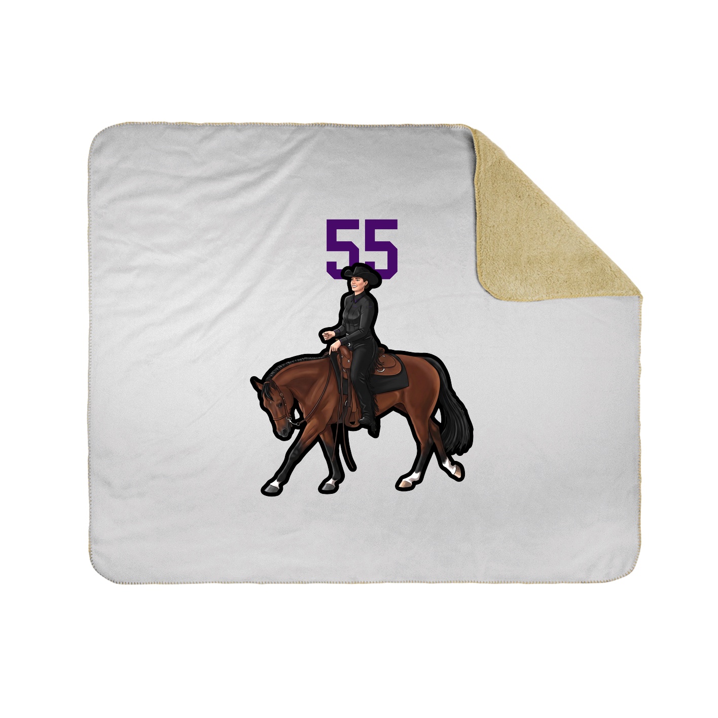 Throw Blanket — Number Top in White