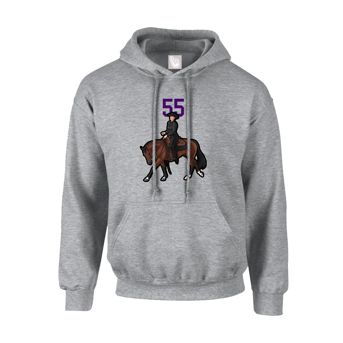 Youth Hoodie — Number Top in Grey