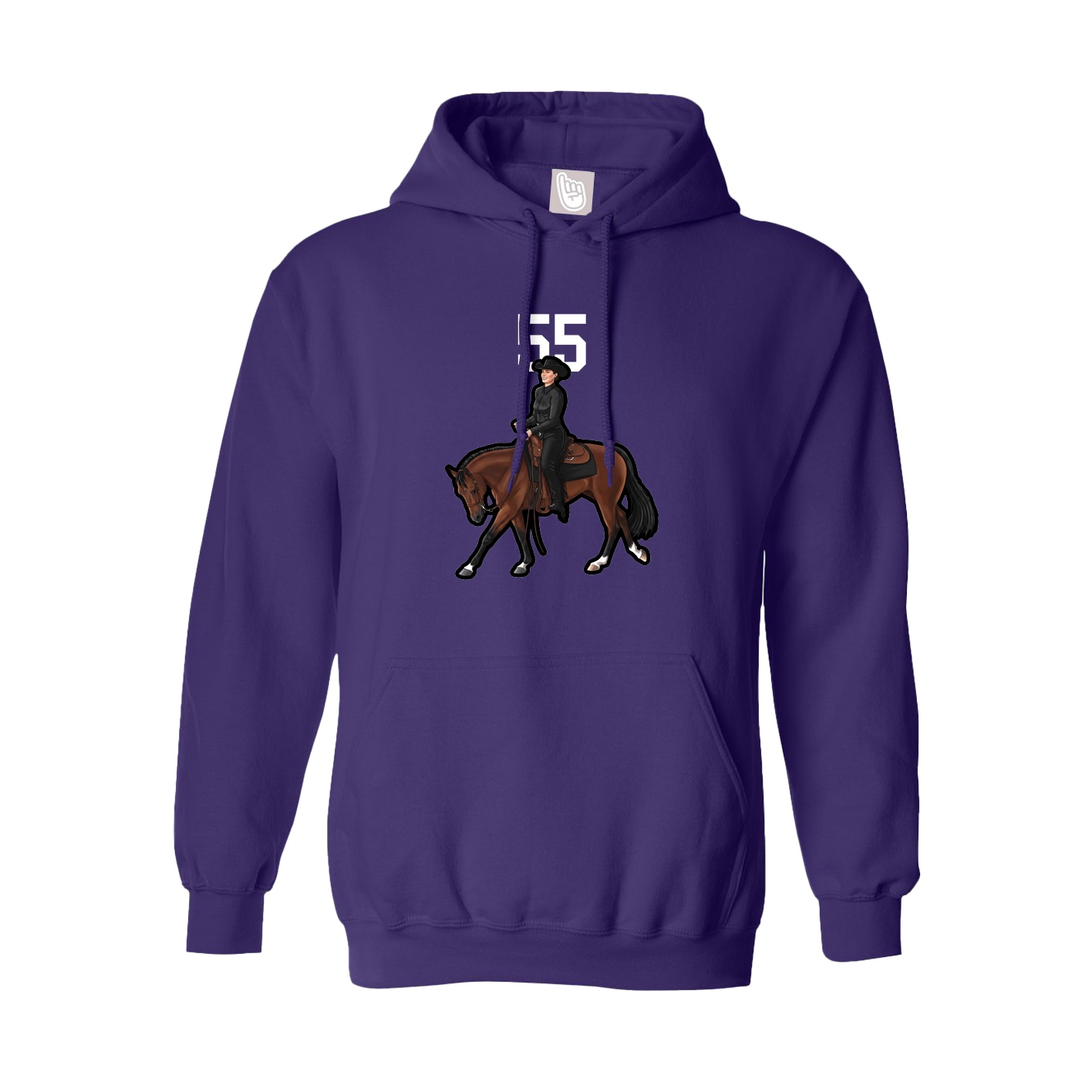 Youth Hoodie — Number Top in Purple