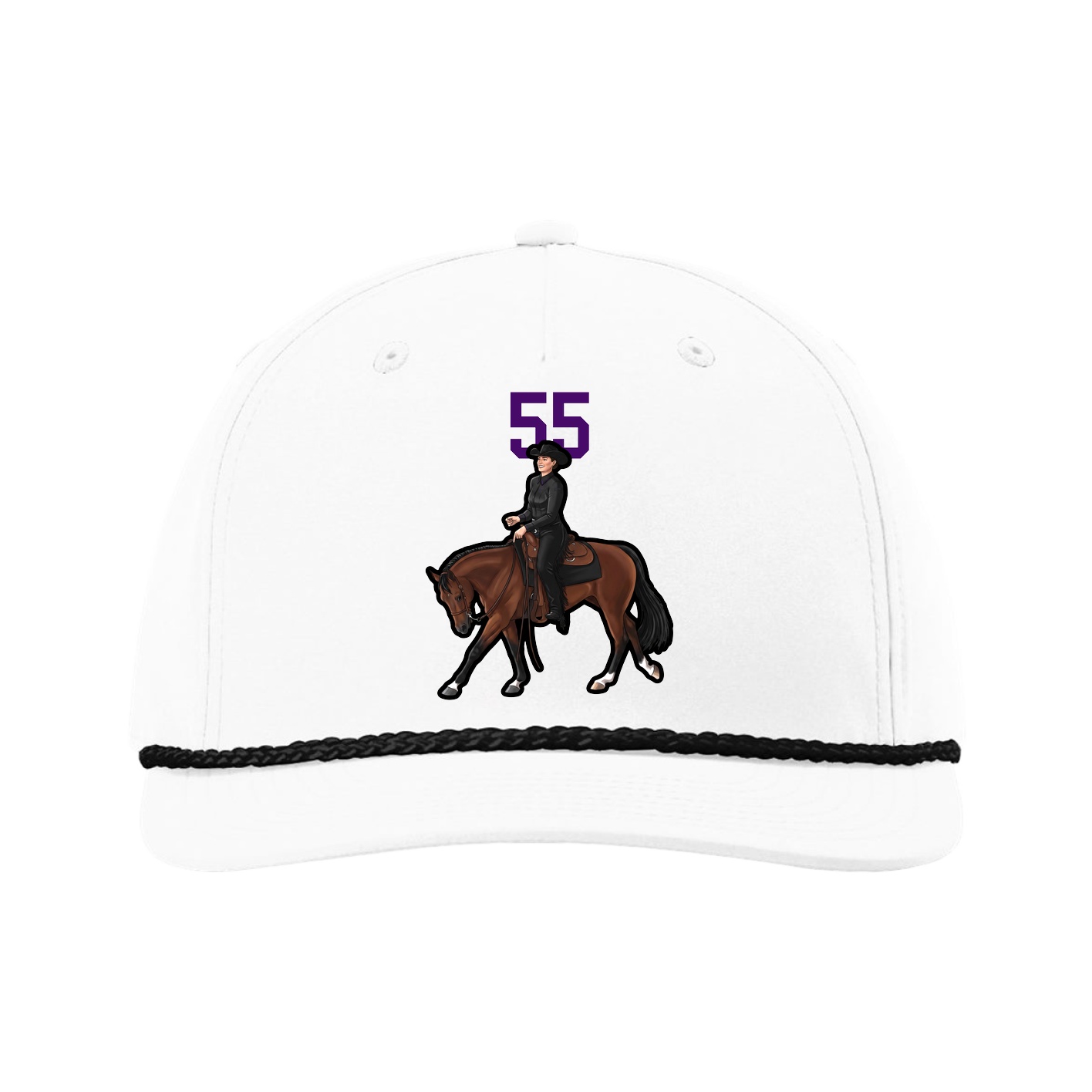 Five-Panel Classic Rope Cap — Number Top in White