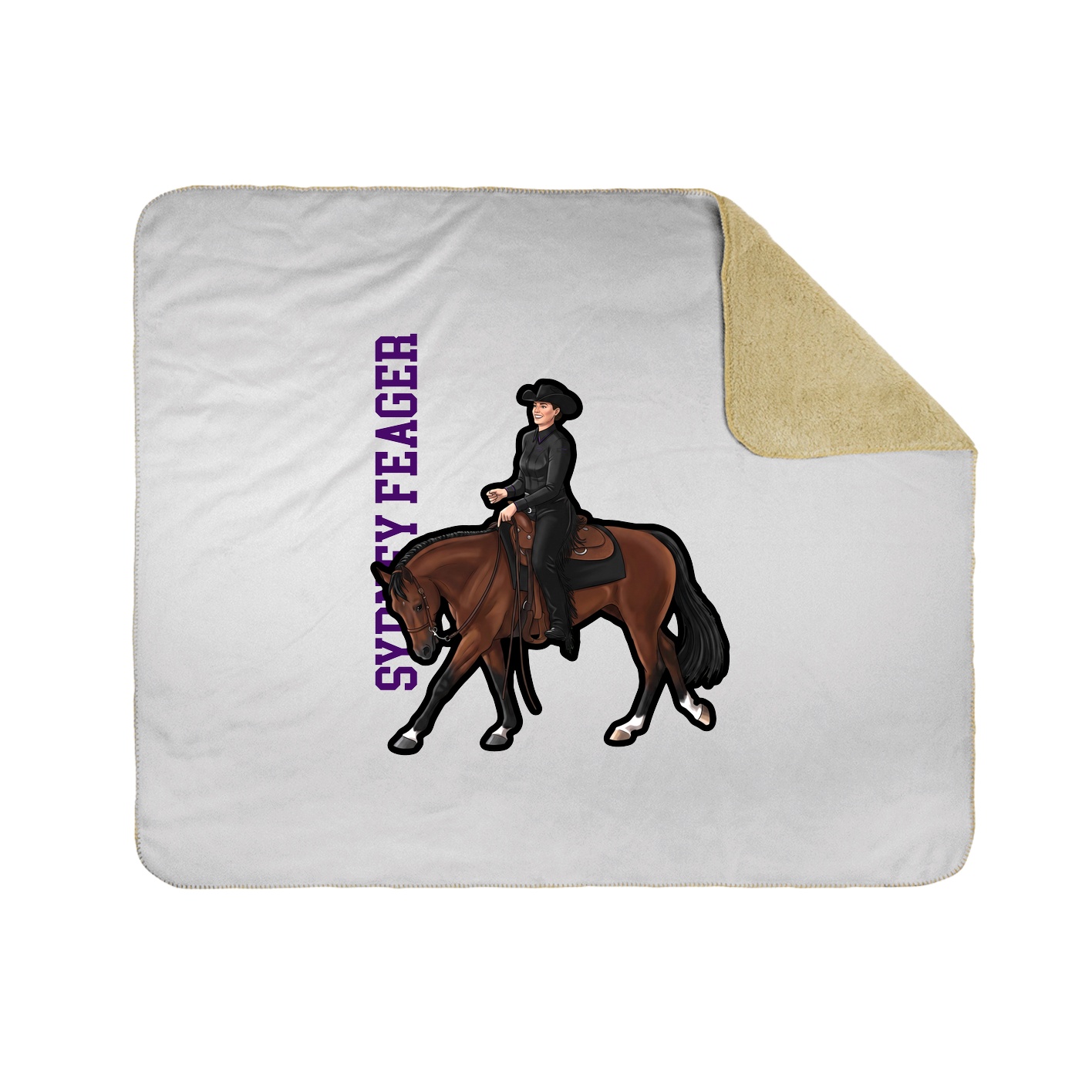 Throw Blanket — Name Vertical in White