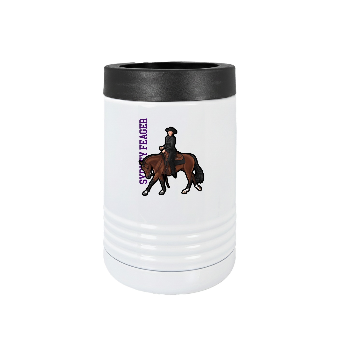 Beverage Holder — Name Vertical in White