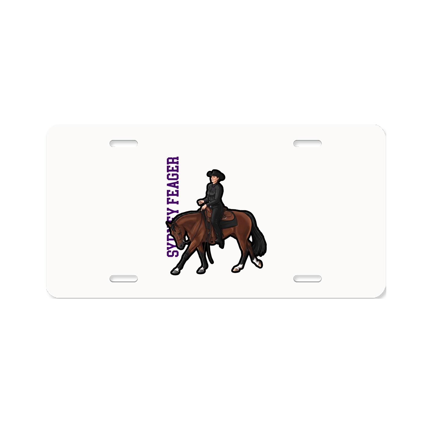 License Plate — Name Vertical in Classic