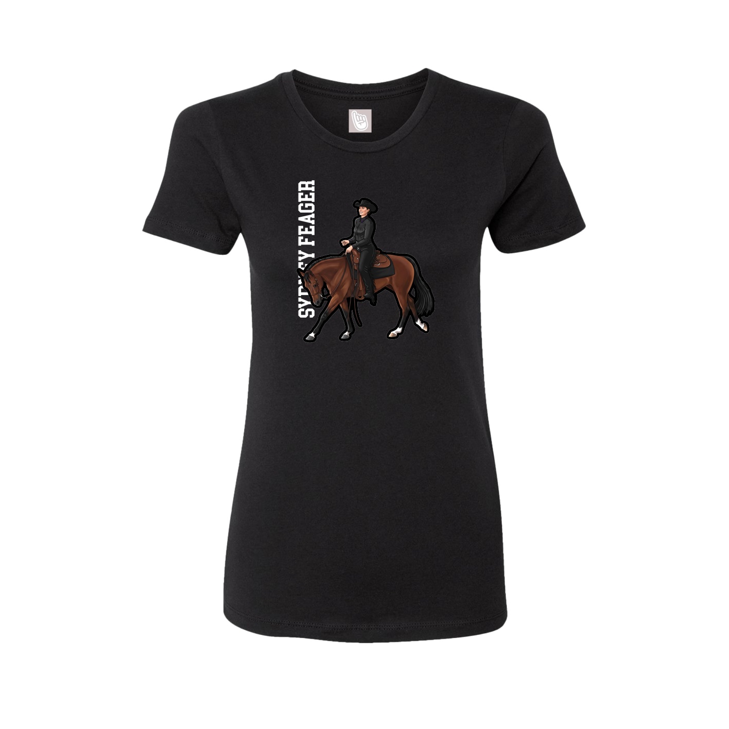 Womens Tee — Name Vertical in Black