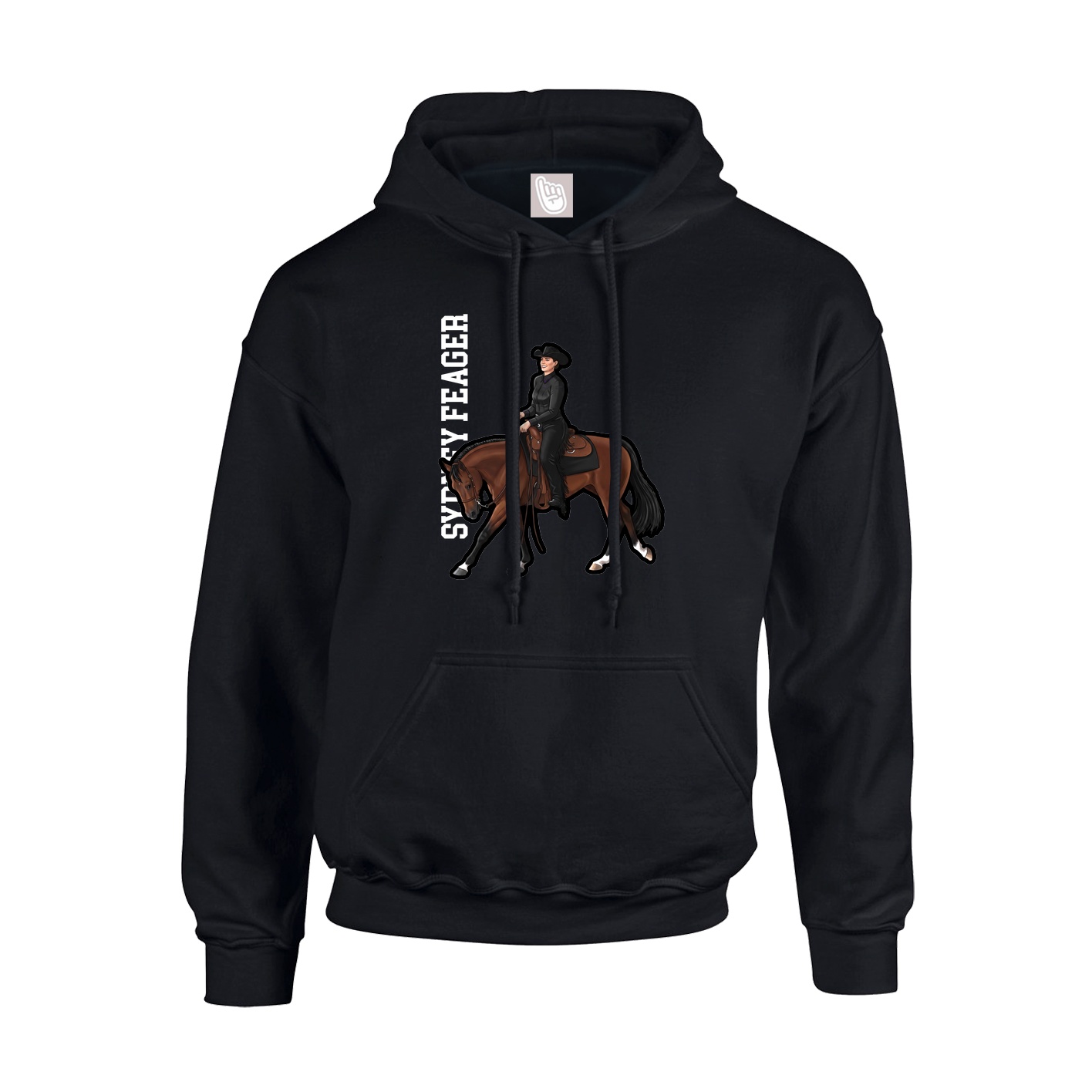Youth Hoodie — Name Vertical in Black