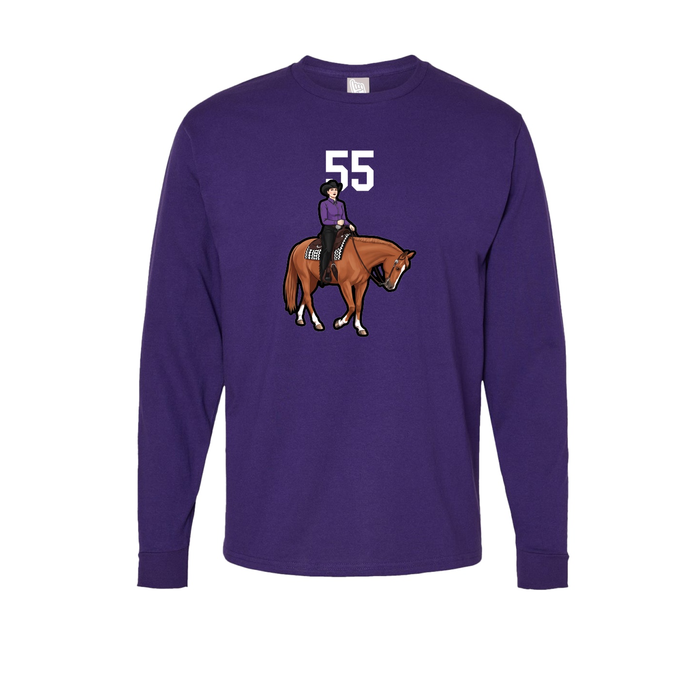 Long Sleeve Tee — Number Top in Purple