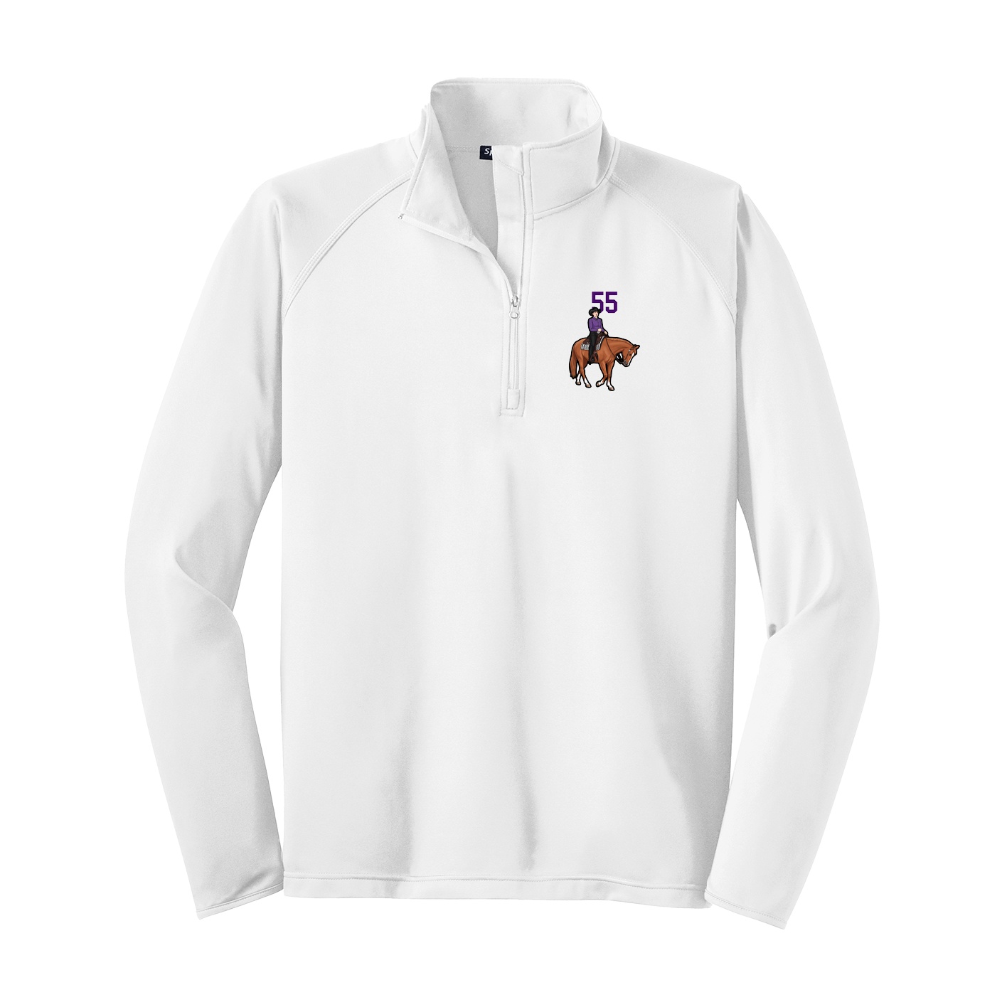 Q-Zip Pullover — Number Top in White