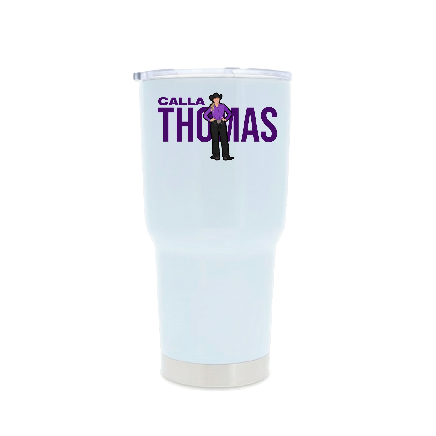 30oz Stainless Steel Tumbler — Player Name in White